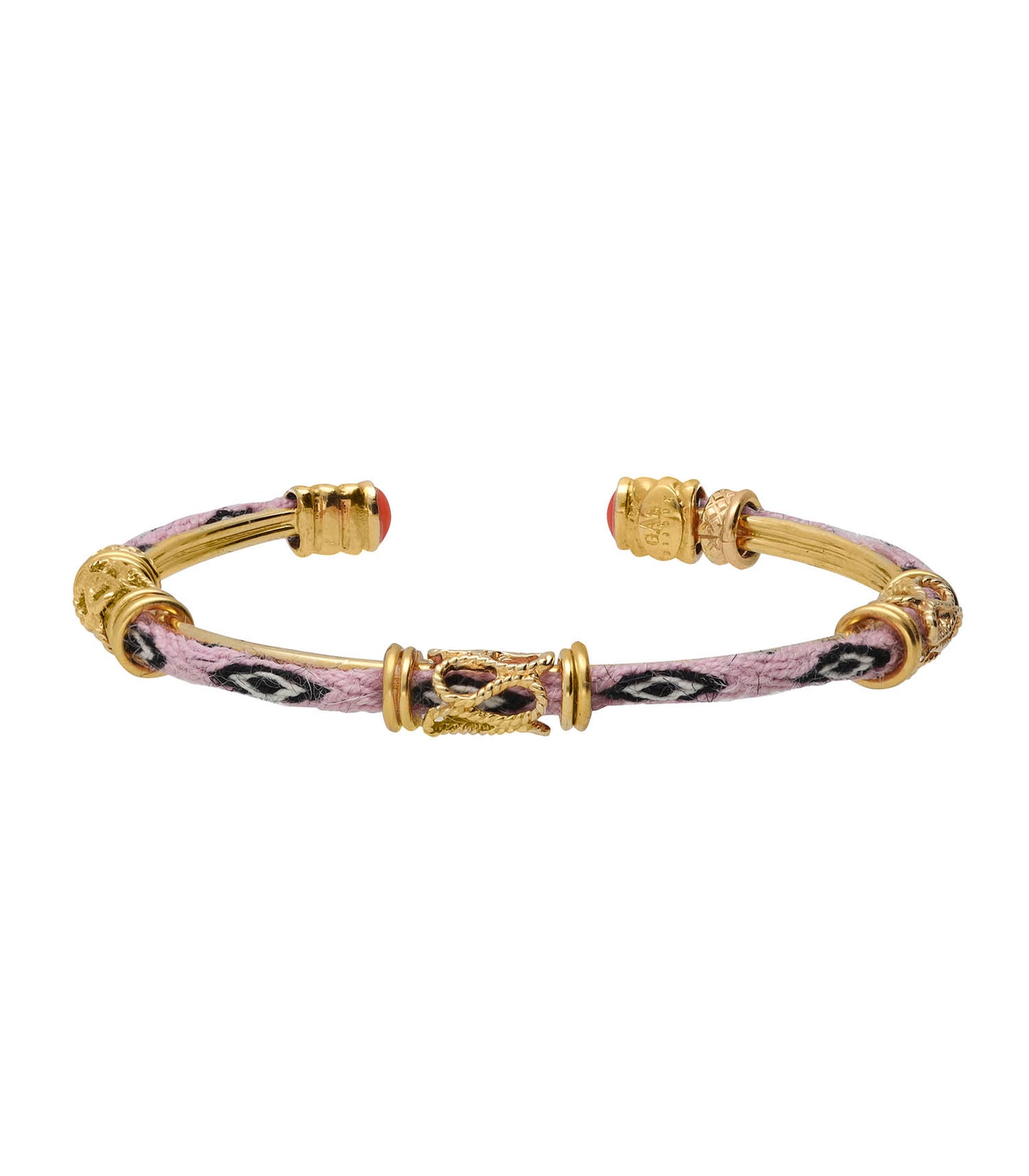 Bracelet jonc Lima cabochons Doré Rose