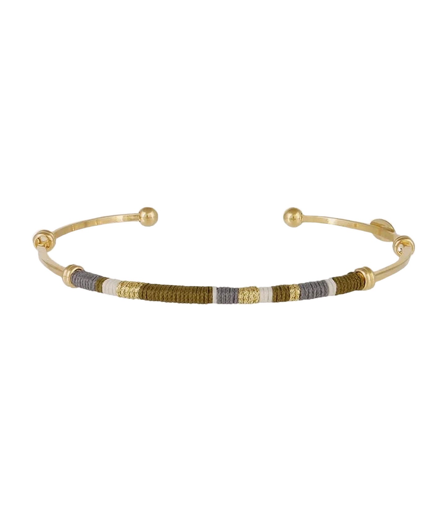 Bracelet Zanzibar doré Tie et Dye Vert