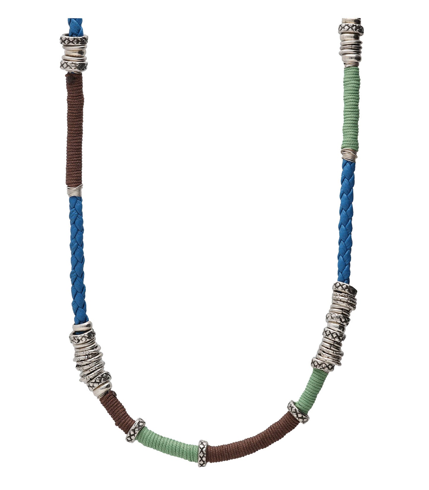 Collier homme Marceau argenté Bleu