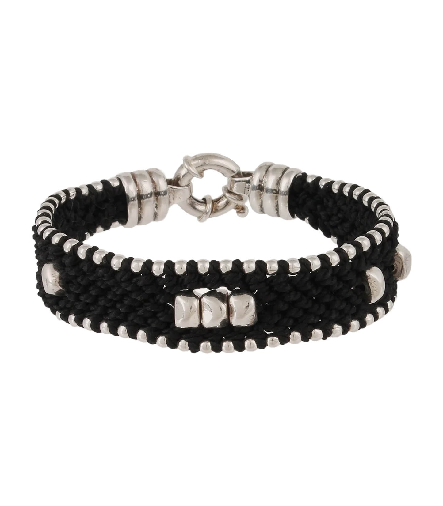 Bracelet homme Colin argenté Noir