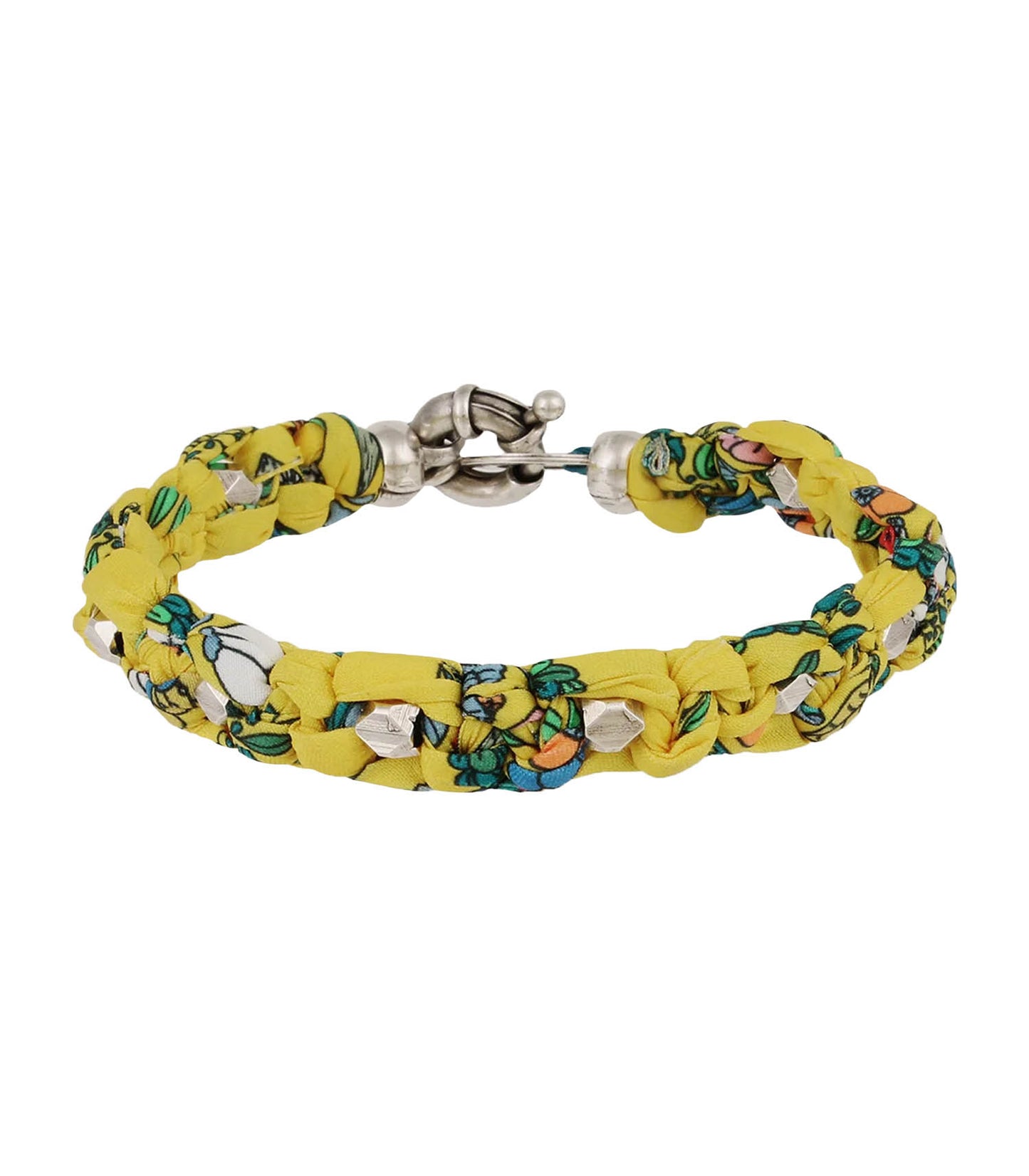 Bracelet Fabrik grand modèle argenté Sunflower