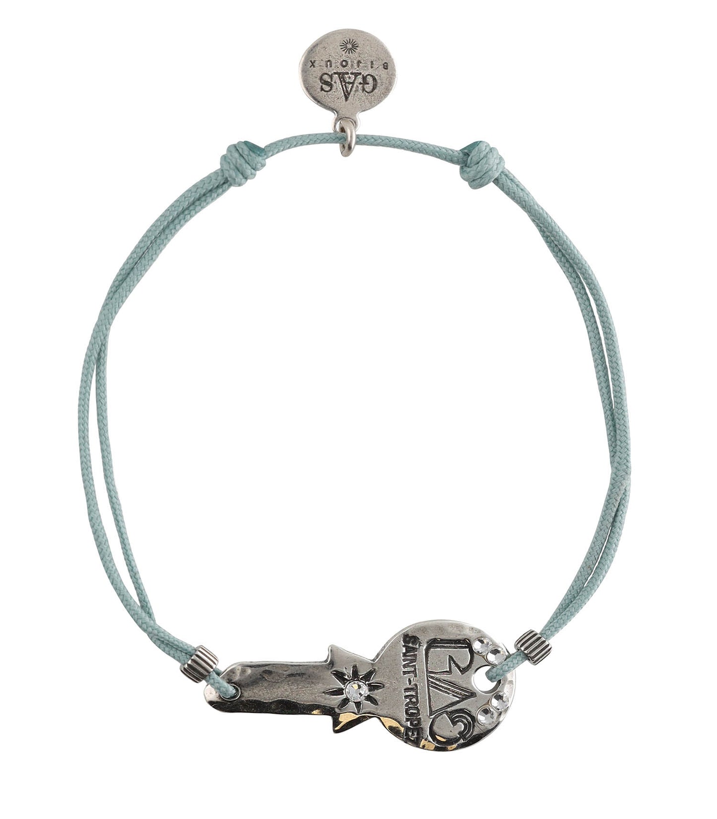 Bracelet Mini Key Lien Argenté Bleu