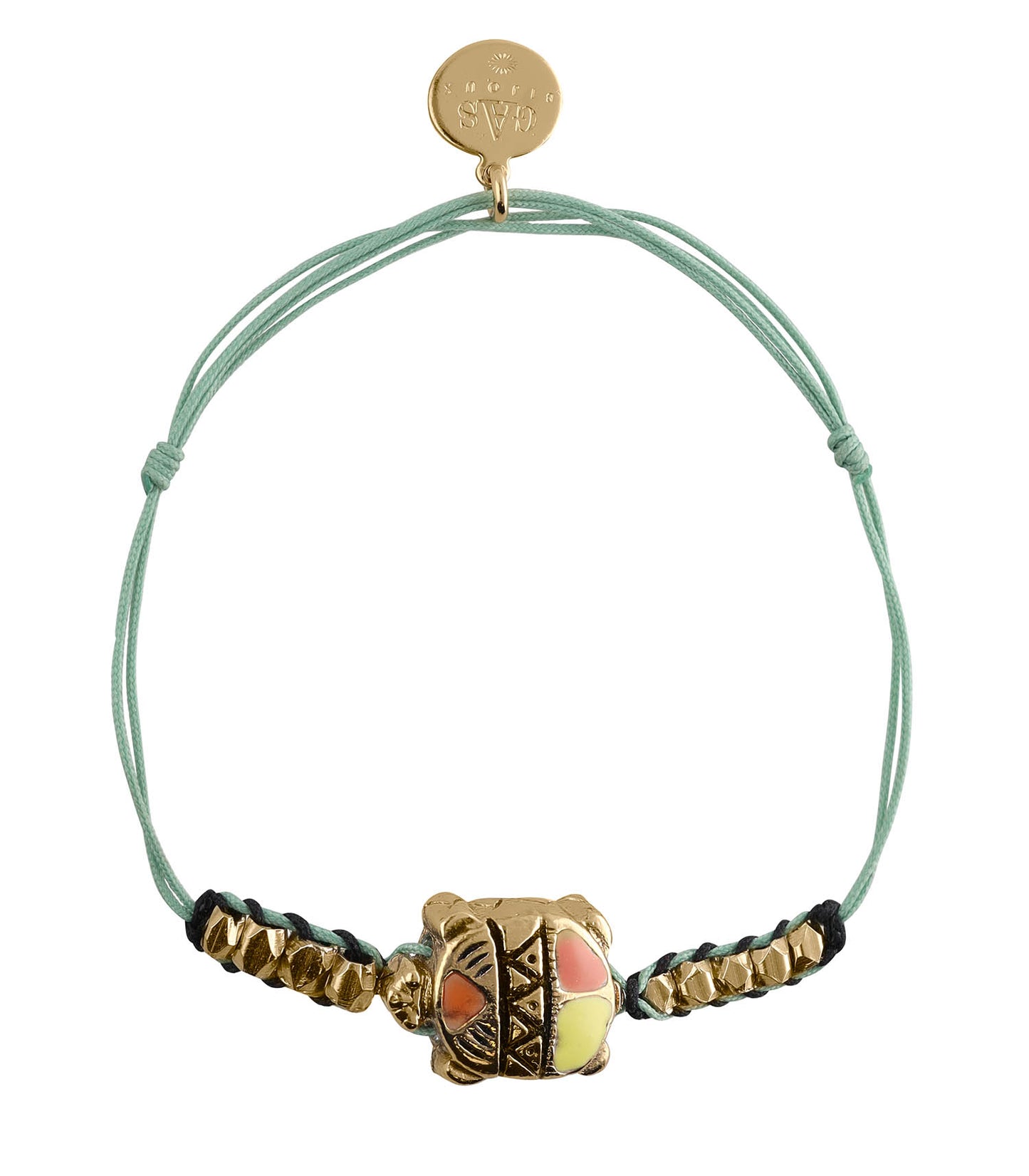 Bracelet Tortue Doré Lien Vert