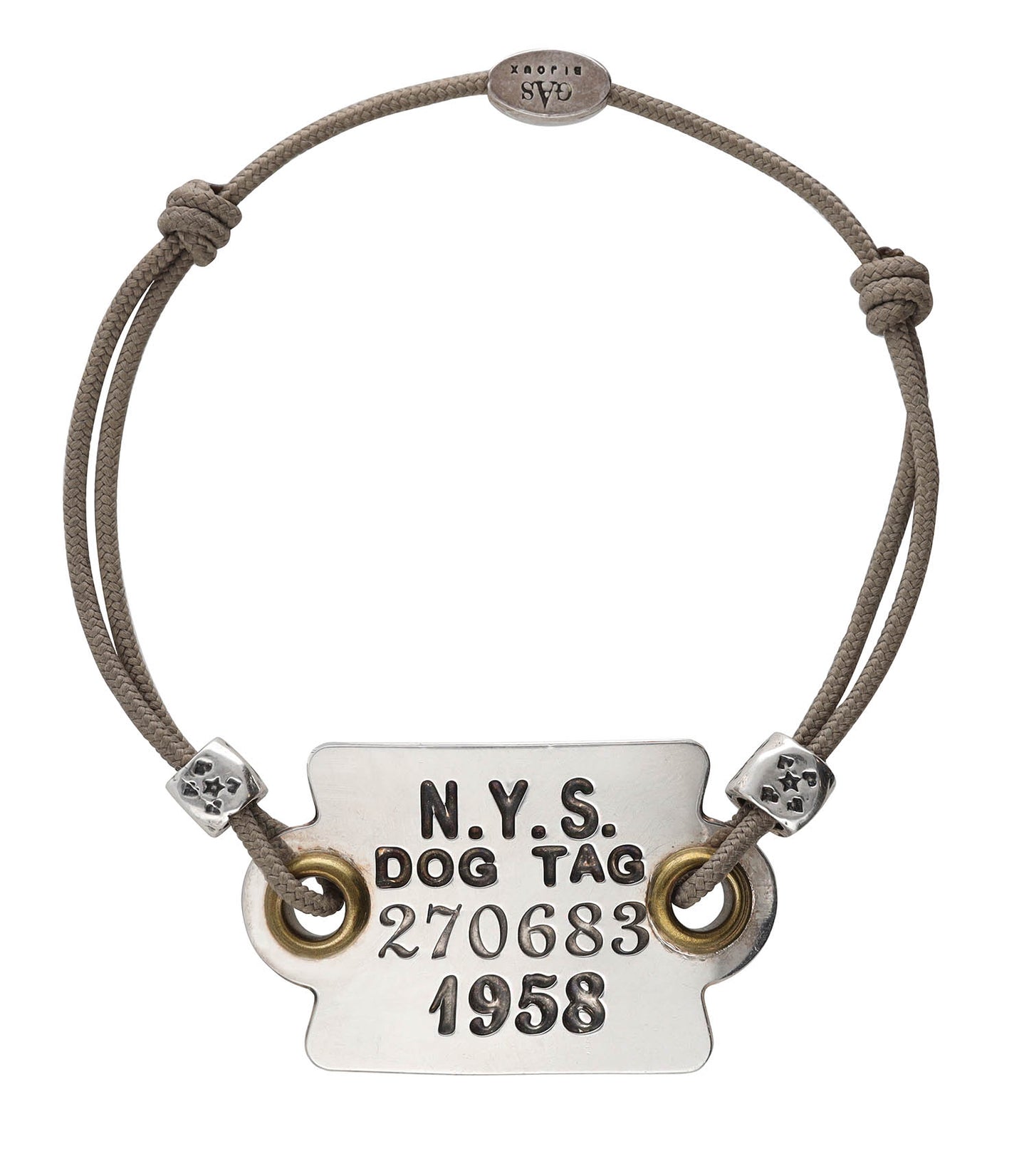 Bracelet My Tag Argenté Lien Taupe