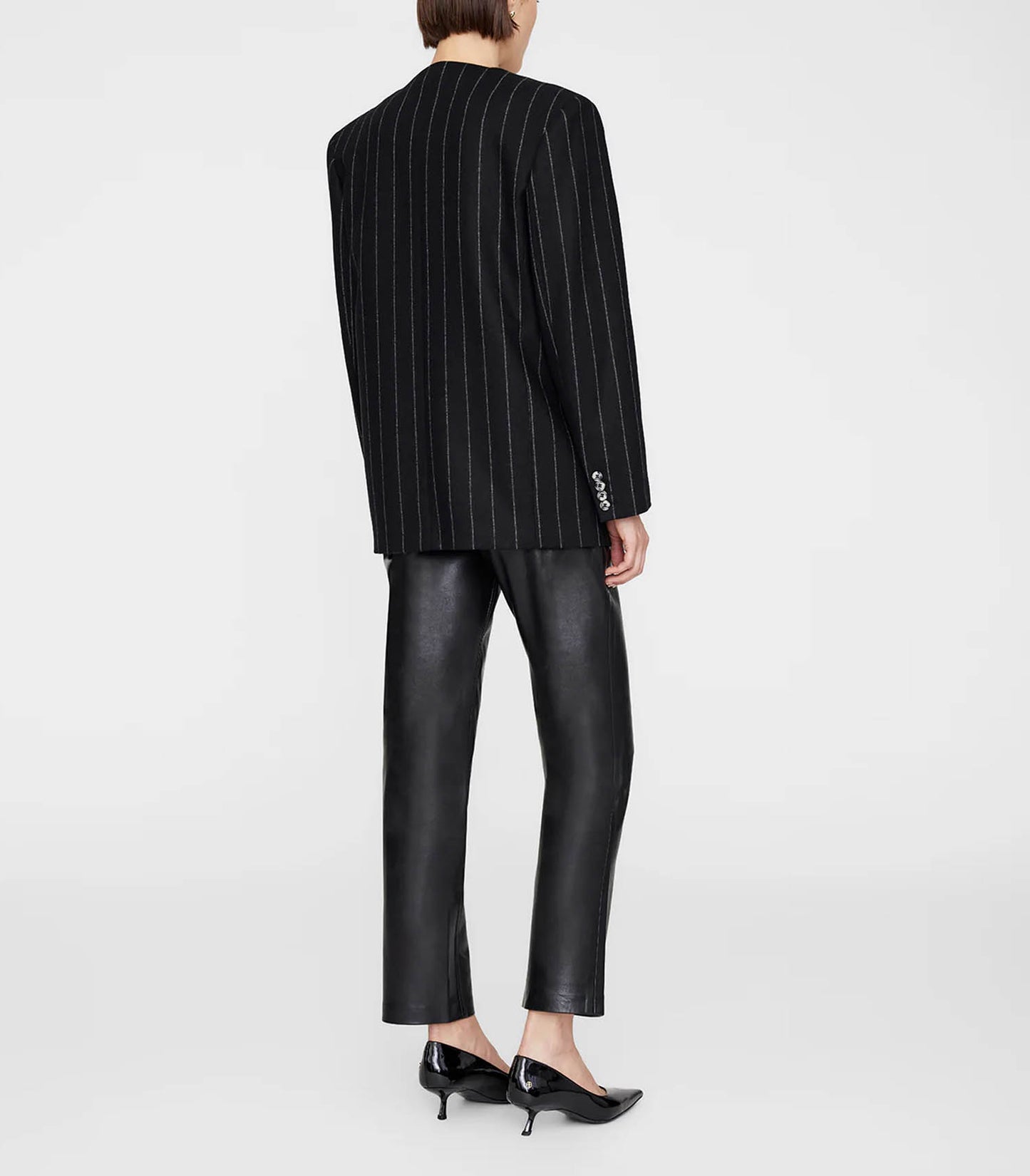 Blazer Maron Dark Grey Pinstripe