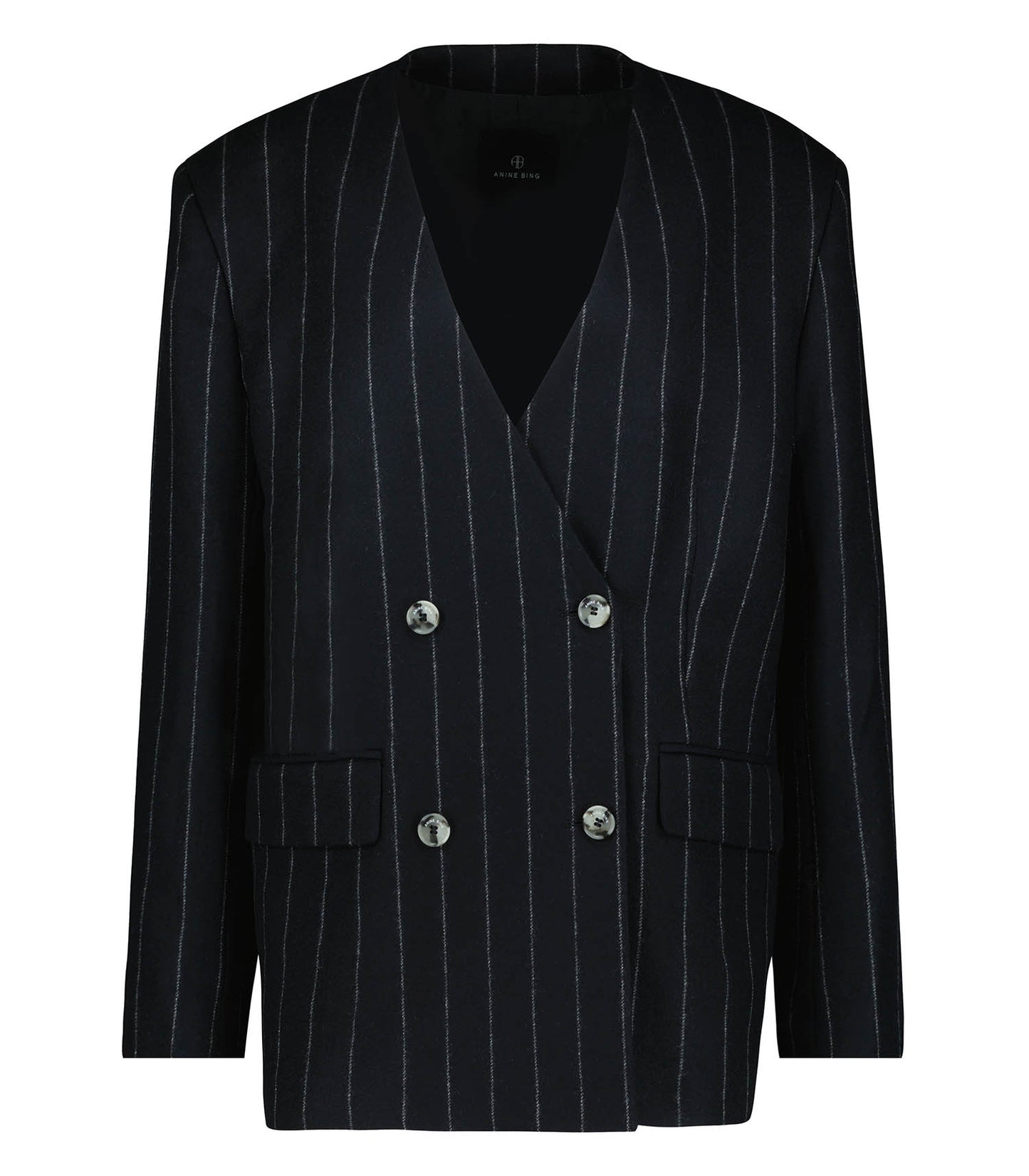 Blazer Maron Dark Grey Pinstripe