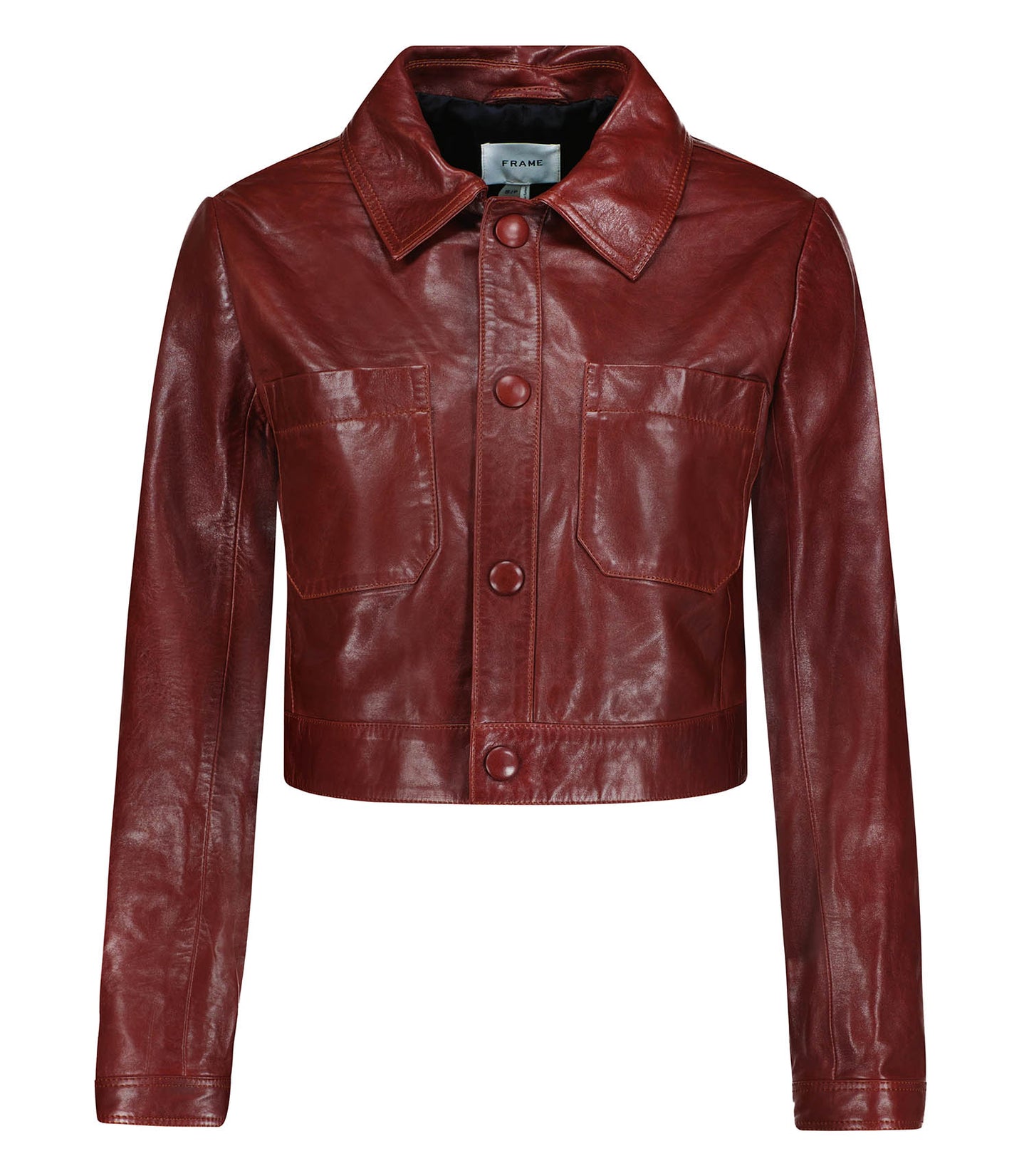 Veste en Cuir Syrah Rouge