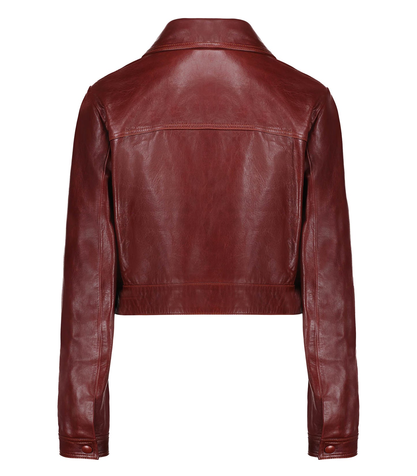 Veste en Cuir Syrah Rouge