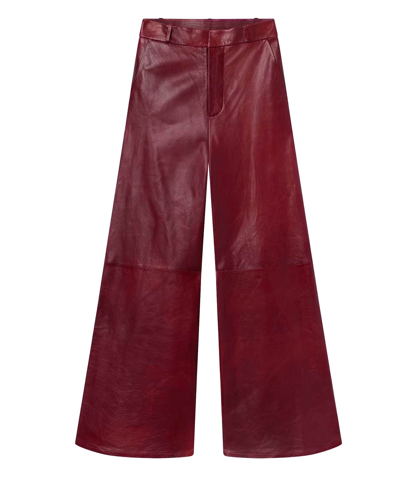 Pantalon en Cuir Syrah Rouge