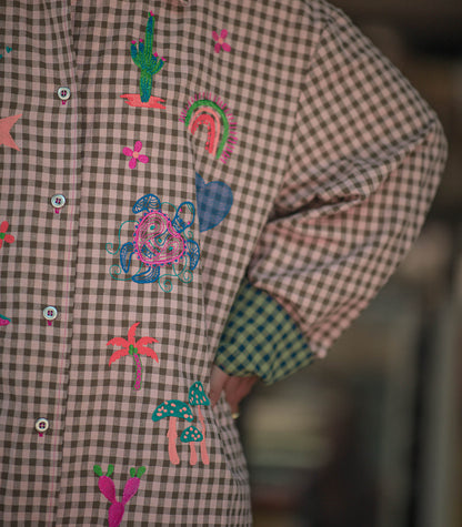 Chemise Ibisco Rayures Vert et Rose