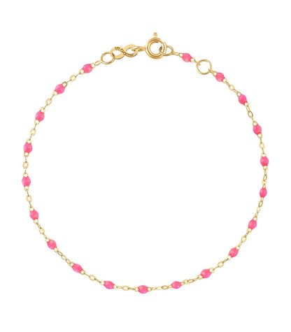 Bracelet de Cheville Or Jaune et Perles de résine 24 cm