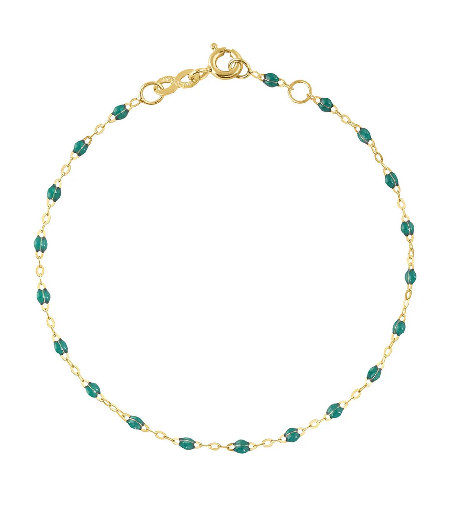 Bracelet de Cheville Or Jaune et Perles de résine 24 cm