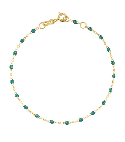 Bracelet de Cheville Or Jaune et Perles de résine 24 cm