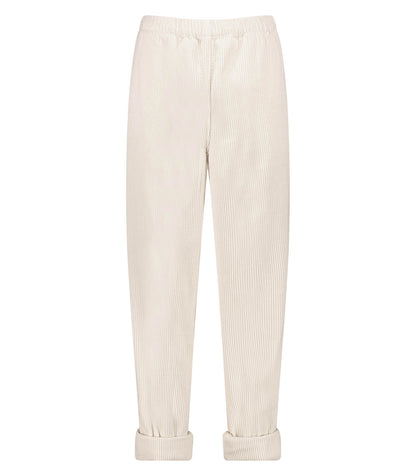 Pantalon en Velours Côtelé Padow Ecru Vintage