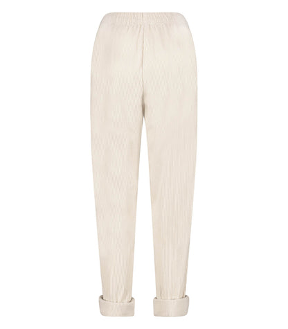 Pantalon en Velours Côtelé Padow Ecru Vintage