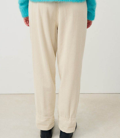 Pantalon en Velours Côtelé Padow Ecru Vintage