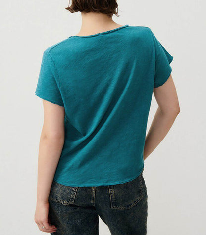 Tee-shirt Sonoma manches courtes Col V Pétrole Vintage