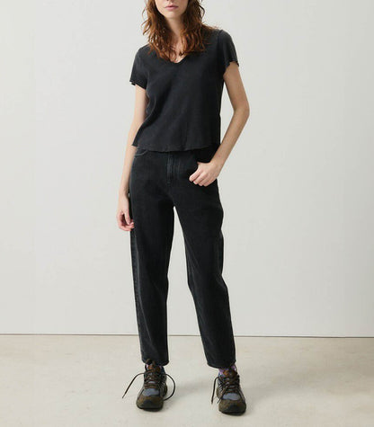 Tee-shirt Sonoma Manches Courtes Col V Noir Vintage