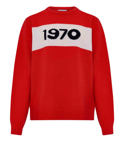 Pull en Laine Oversized 1970 Rouge