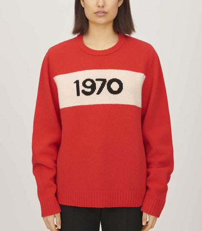 Pull en Laine Oversized 1970 Rouge