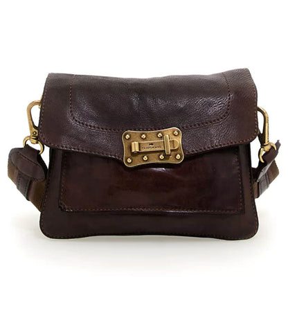 Sac bandoulière Agnese en cuir marron foncé
