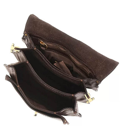Sac bandoulière Agnese en cuir marron foncé