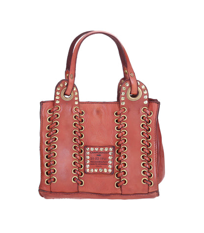Sac Bandoulière Dalia en Cuir Tressé Rouille