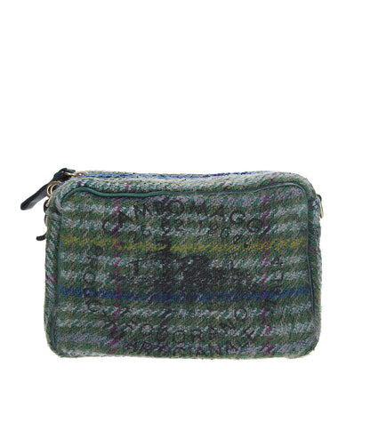 Mini Sac Bandoulière en Jacquard et Cuir Vert