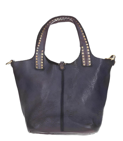 Cabas Cuir Grainé Charbon
