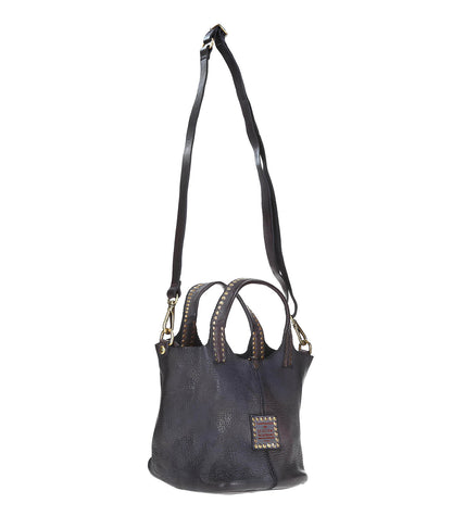 Cabas Cuir Grainé Charbon