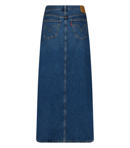 Jupe longue en Denim Ankle Column Wave Hello