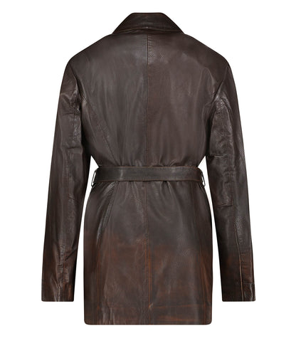 Trench en cuir Marlowe Rub Off Brown