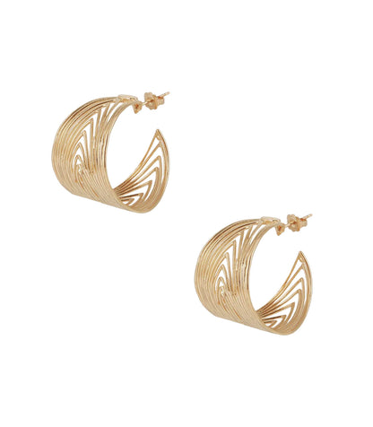 Boucles d'oreilles Créoles Wave dorées