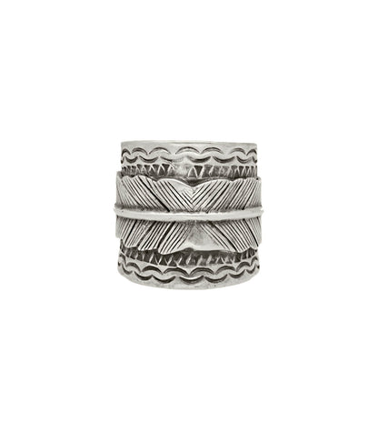 Bague Cancun Penna grand modèle argentée