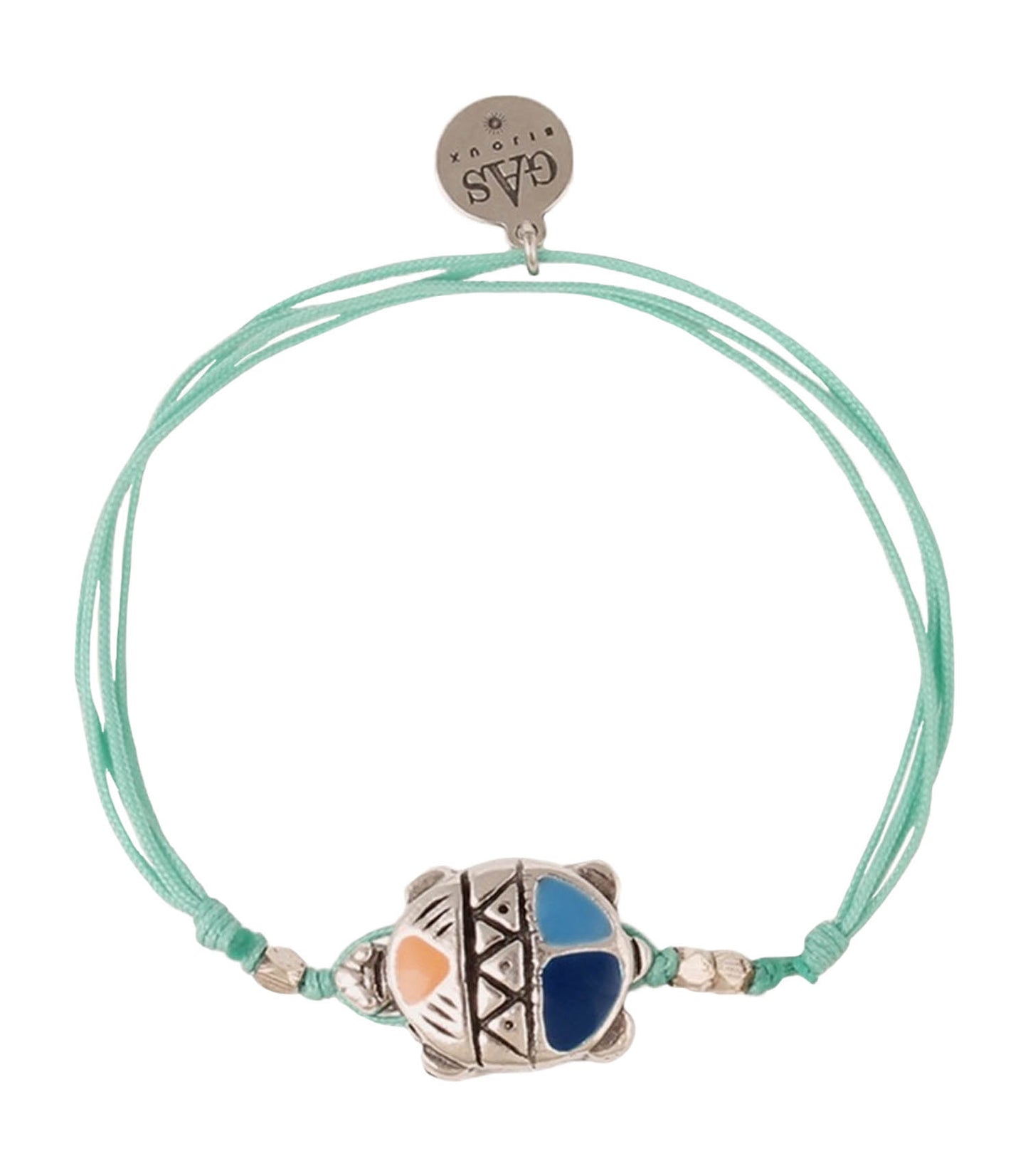 Bracelet Tortue Argenté Lien Turquoise