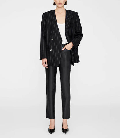 Blazer Maron Dark Grey Pinstripe