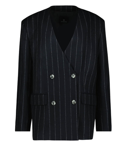 Blazer Maron Dark Grey Pinstripe