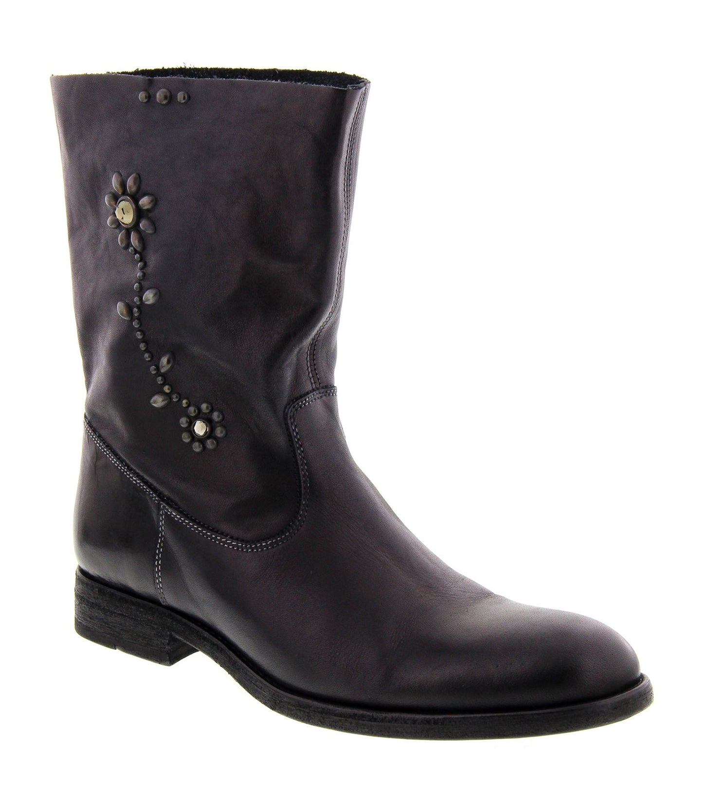 Boots Sienna en cuir et fleurs